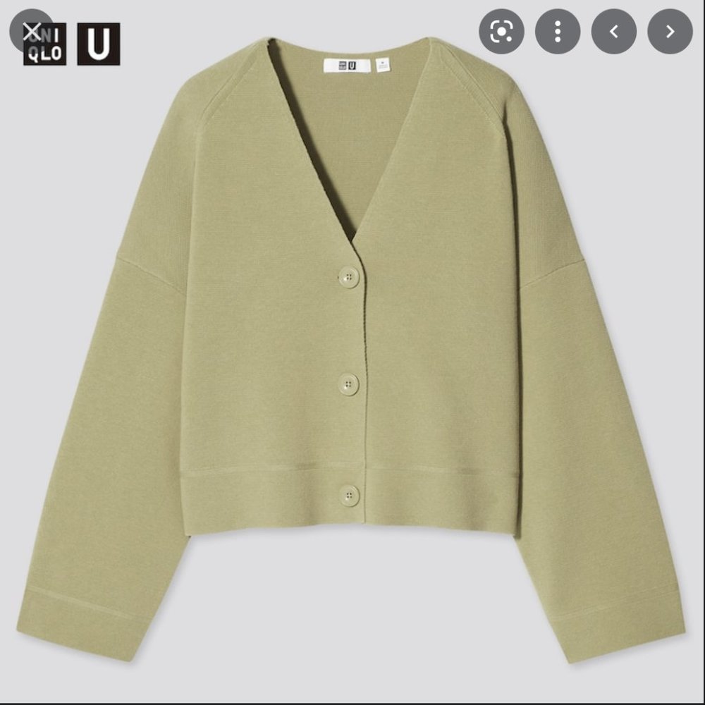 UNIQLO U MILANO RIBBED V-NECK CARDIGAN Sage